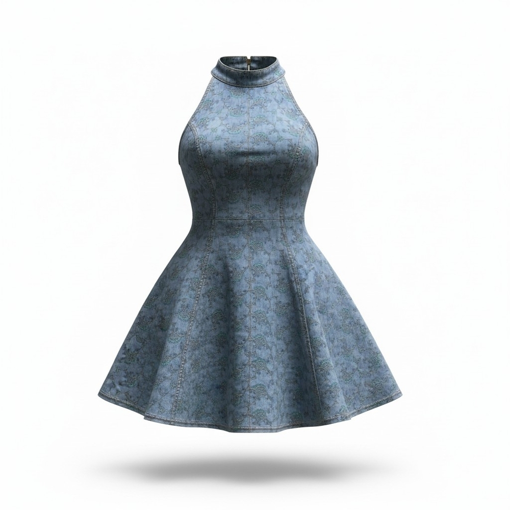 Free People Blue Floral Mini Dress